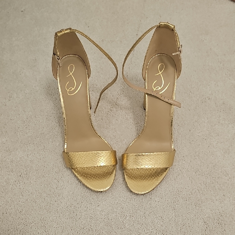 Sam Edelman Gold Strappy Heels Size 10